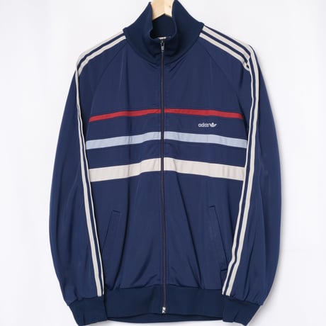 80s Vintage adidas Track Jacket Model First Navy×Bordeaux Pale Blue×Pale Grey（Made in Hungaria）