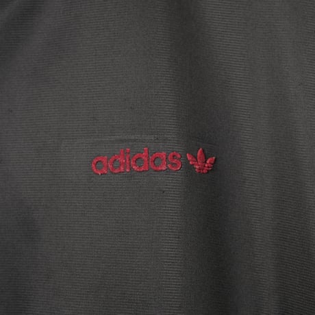 70-80s Vintage adidas Collarless Track Jacket Black × Red