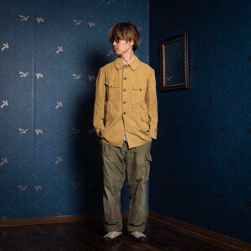20-30s France Vintage Cotton Hunting Jacket | U...
