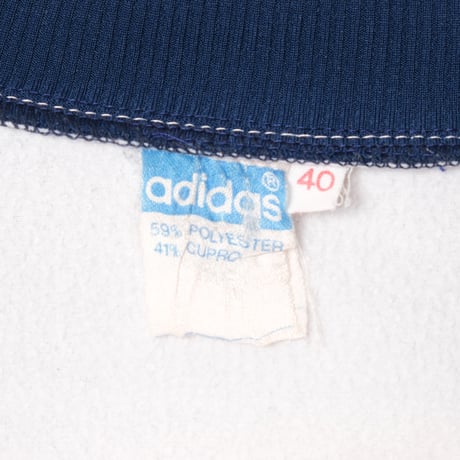 70s Vintage adidas Collarless Track Jacket White × Navy