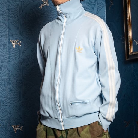70s Vintage adidas Ventex Track Jacket Light Blue (Made in France)