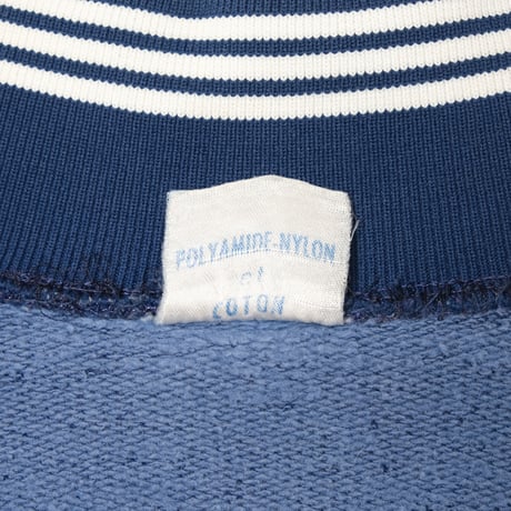 60s Vintage adidas Ventex Collarless Track Jacket Early World Mark Navy（Made in France）