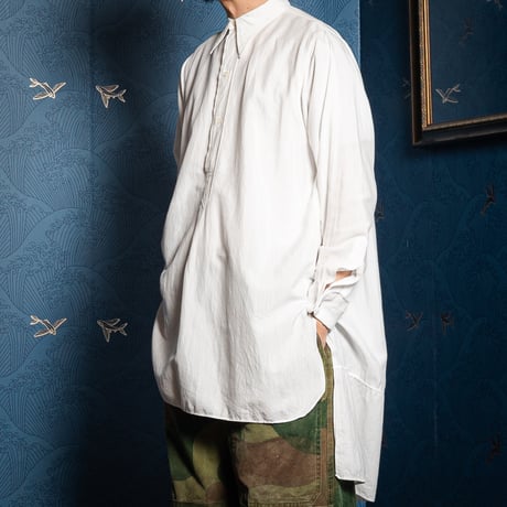 40-50s France Vintage ConChon Quinette JAPONIA Silk Dress Shirt
