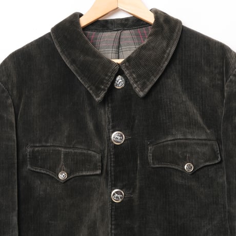 40-50s France Vintage La Favorite Dark Brown Corduroy Hunting Jacket
