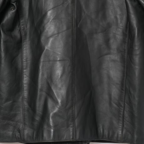 50s France Vintage L'IDEAL Leather Jacket Herringbone Wool Collar (Corbusier Jacket)