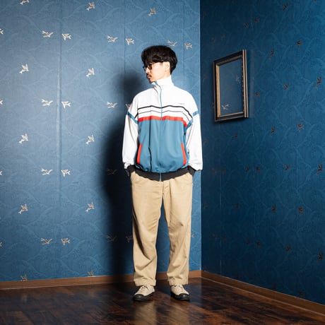 70-80s Vintage adidas Track Jacket Blue Gray × White (Made in France)