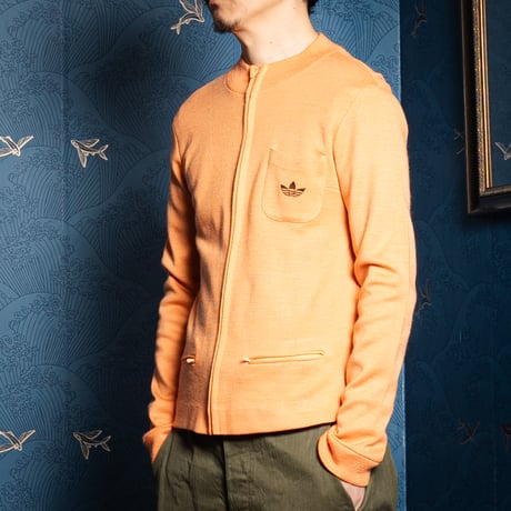 70s Vintage adidas Knit Jacket Salmon Pink (Made in France)