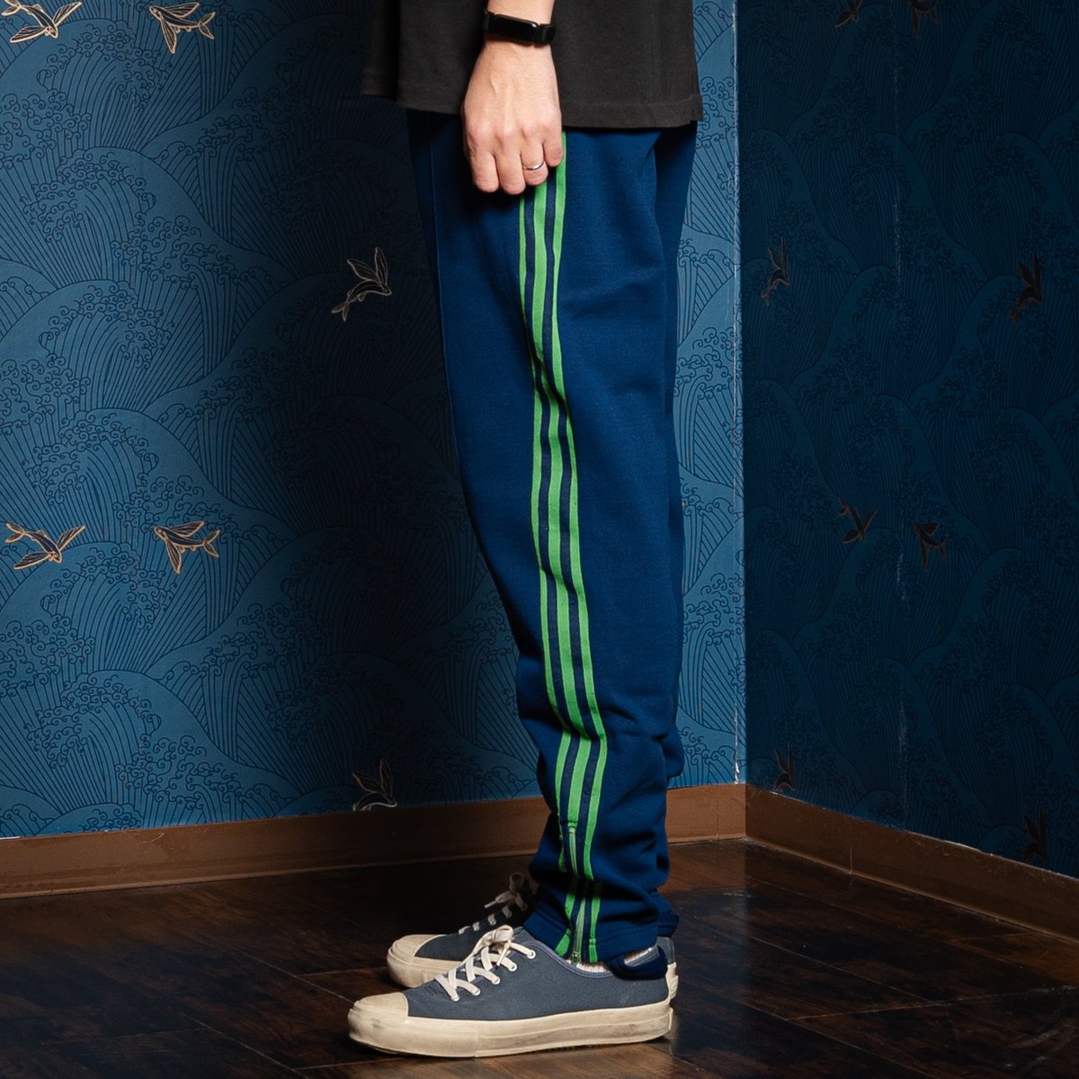 70s Vintage adidas Ventex Track Trousers Navy ×