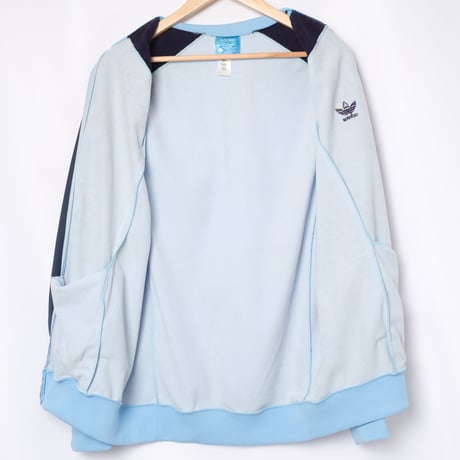 70s Vintage adidas Ventex ATP Track Jacket LightBlue × Navy (Made in France)