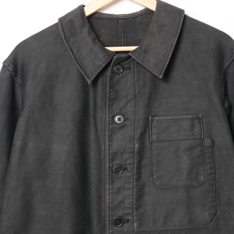 40s France Vintage Adolphe Lafont Black Moleskin Jacket