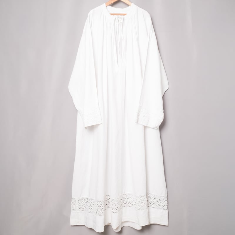 古着 vintage  チャーチスモックトップス　フランス Early 1900s France Antique Linen Church Smock