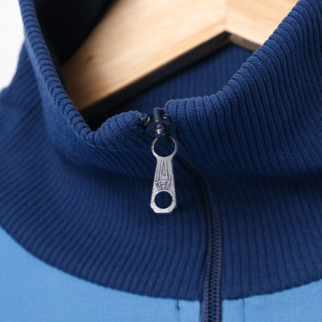 70-80s Vintage adidas Half Zip Pullover Light Blue × Navy