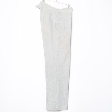 -30s France Vintage Belle Jardiniere Striped Cotton Trousers