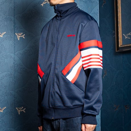 70-80s Vintage adidas Track Jacket Navy × Red (Made in France)