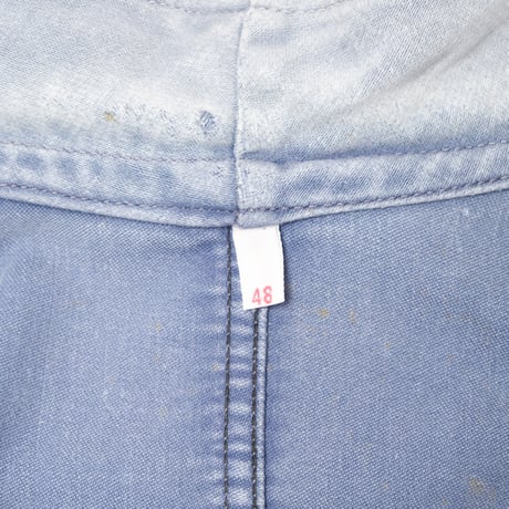 50s France Vintage Adolphe Lafont Blue Moleskin Work Jacket