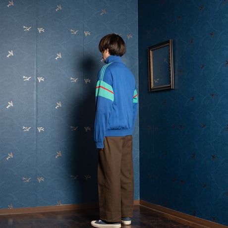 80s Vintage adidas Knit Track Jacket Blue
