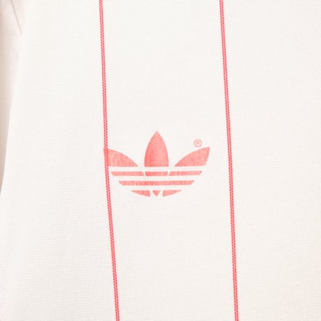 70-80s Vintage adidas Ventex Half Sleeve Game Shirt Striped White × Red（Made in France）