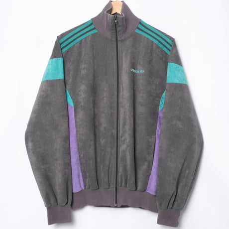 80s Vintage adidas Ventex Track Jacket Model Challenger Gray × Green × Purple (Made in France)