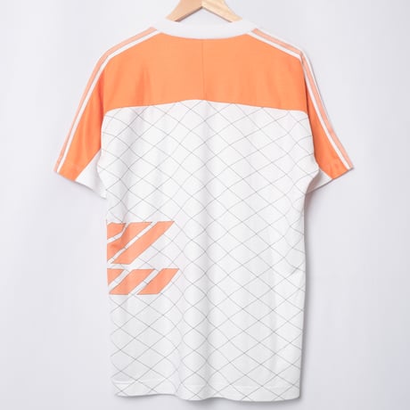 80s Vintage adidas Ventex Half Sleeve Game Shirt White × Orange