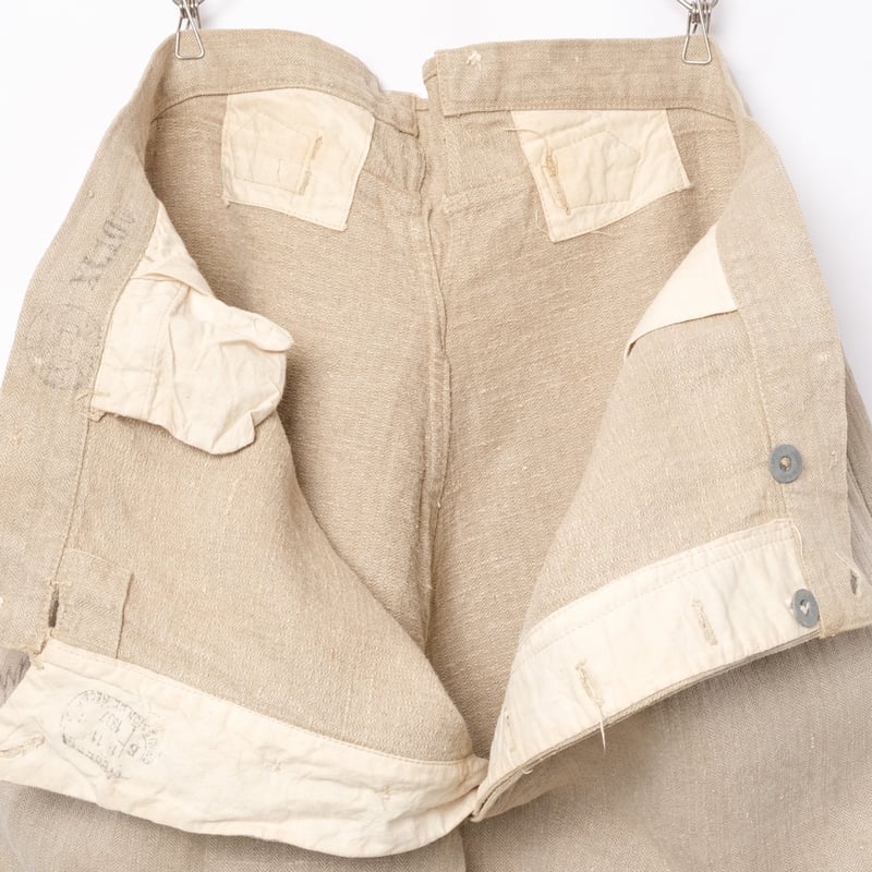 パンツ 30s French Army Linen Bourgeron Trousers 30s French Army Linen Linen Bourgeron Trousers