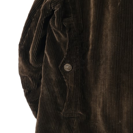 30-40s France Vintage Adolphe Lafont Dark Brown Corduroy Hunting Jacket