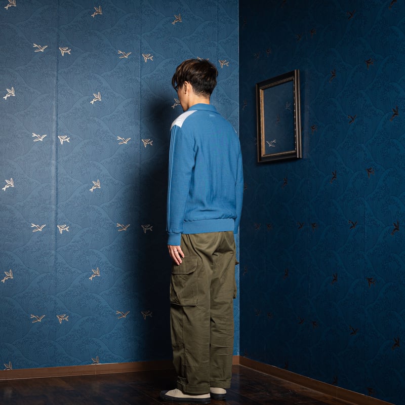 70-80s Vintage adidas Button Knit Jacket Blue G 70-80s Vintage adidas Button Knit Jacket Blue G