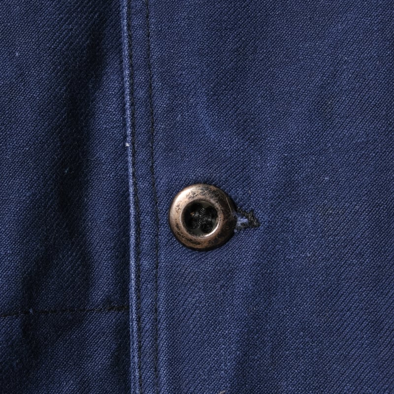30s-40s France Vintage Blue Cotton Twill Doubl 30s-40s France Vintage Blue Cotton Twill Doubl