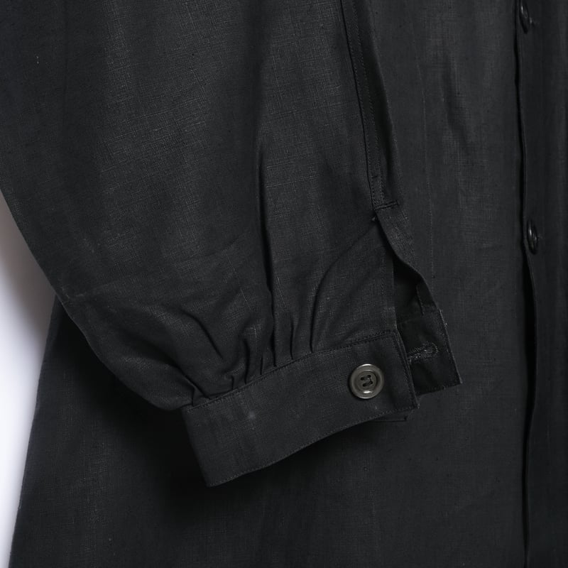 30-40s France Vintage Linbleuvil Black Linen M