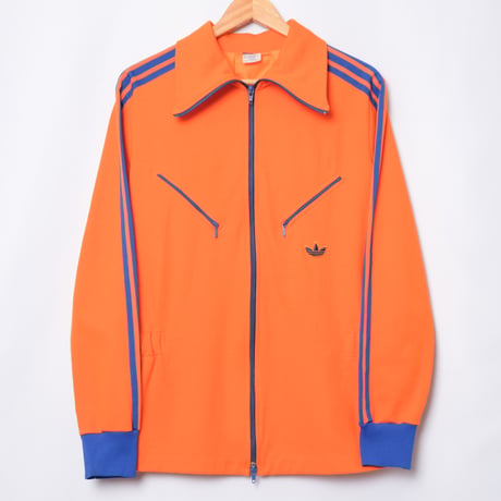 70s Vintage adidas Track Jacket With Hood Orange × Blue