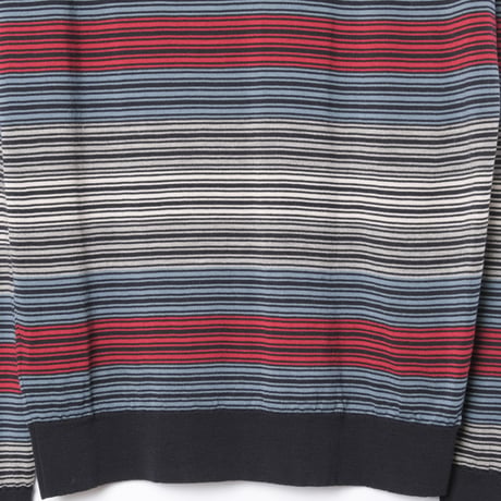 00s- JOHN SMEDLEY Merino Wool Knit Polo Shirt Navy（Made in England）