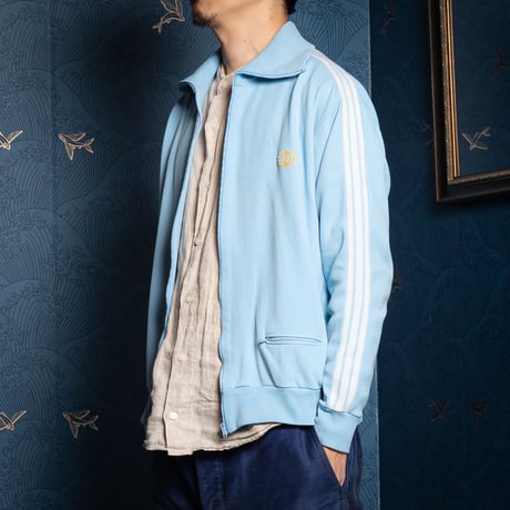 60-70s Vintage adidas Ventex Track Jacket Late World Mark Light Blue (Made in France)