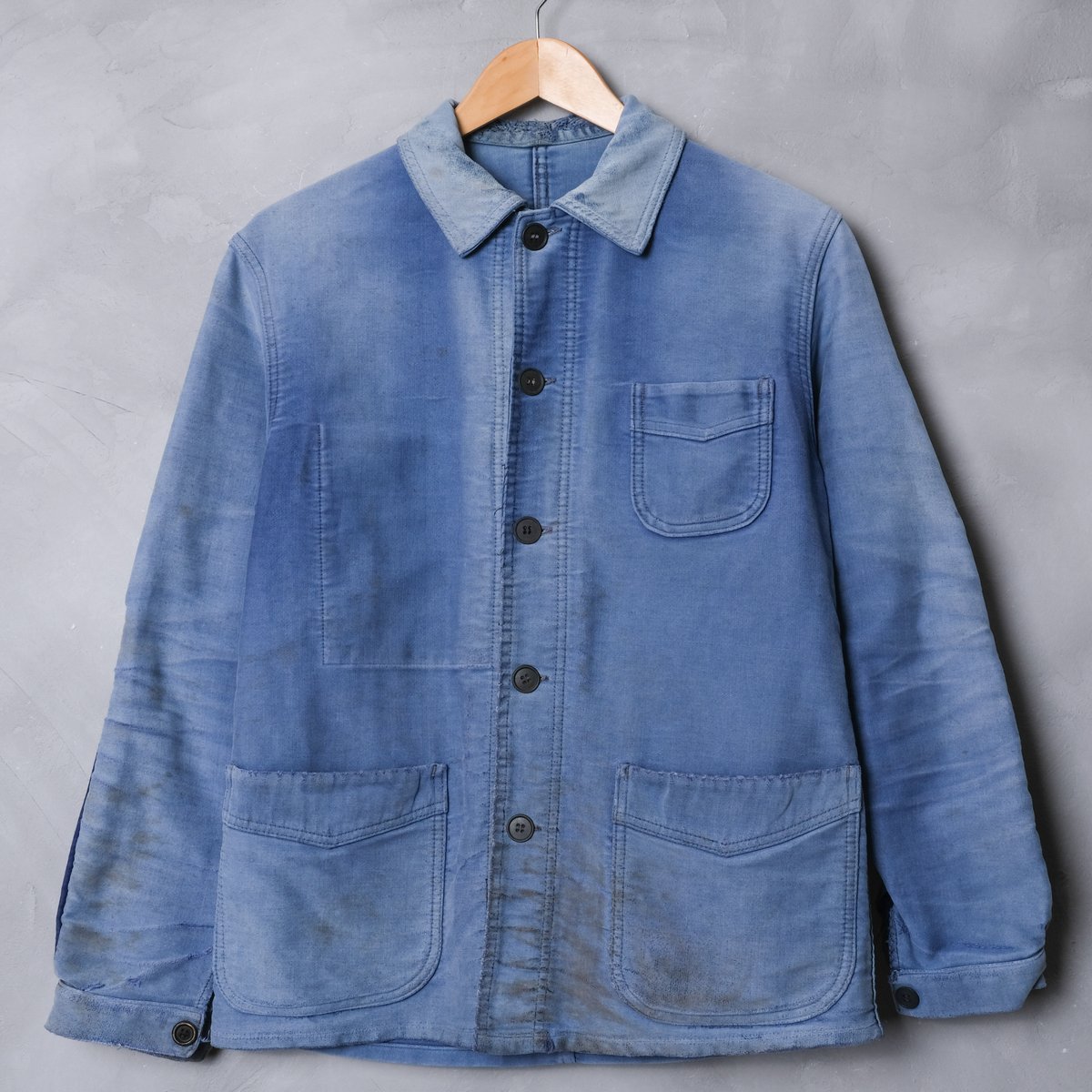 40-50s Le Mont St Michel Moleskin Jacket Patchw