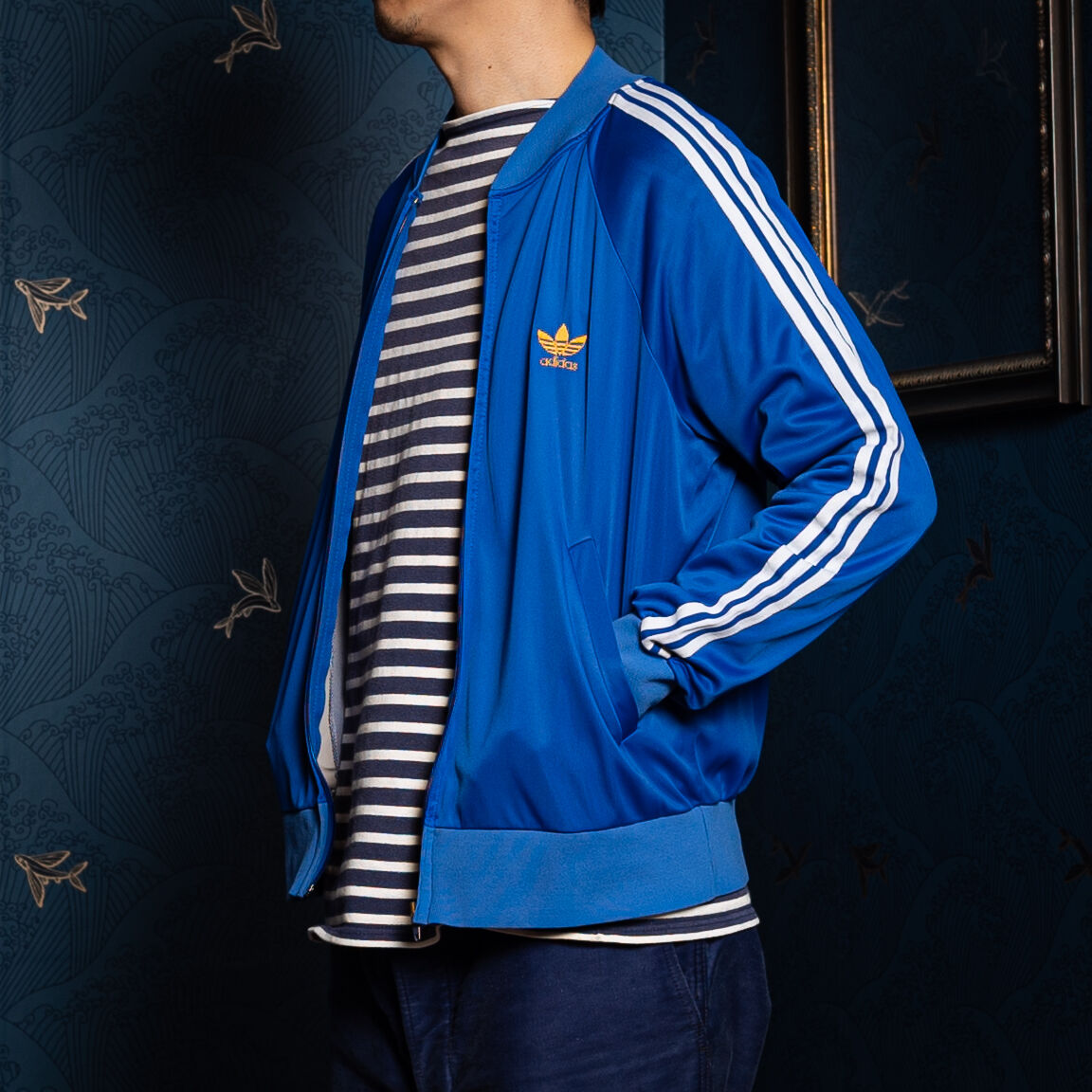 70-80s Vintage adidas VENTEX ATP Blue Track Jacket(Made in