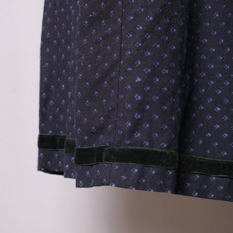 -1940s Hungarian Vintage indigo Cotton Skirt 1