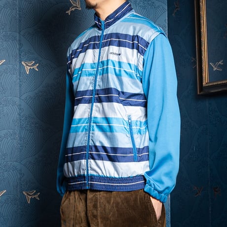 80s Vintage adidas Track Jacket Stripe Navy × Light Blue (Made in West Germany)