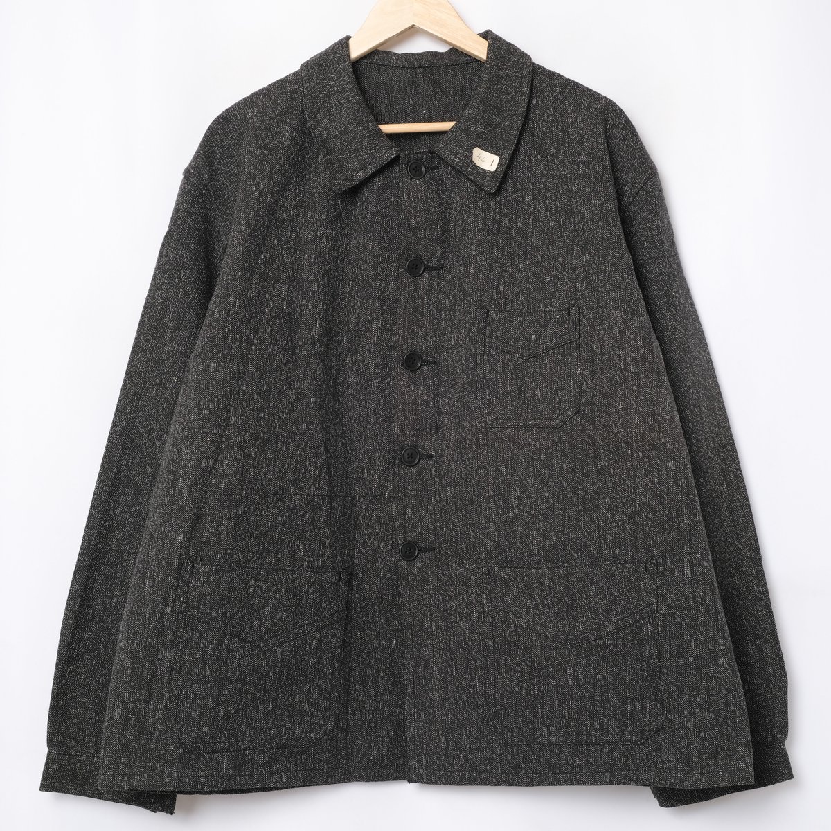 40s France Vintage Black Chambray Work Jacket D