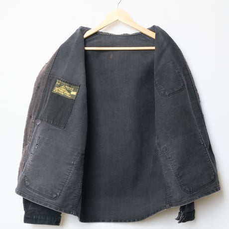 40-50s Le Mont St Michel Black Moleskin Jacket Size52