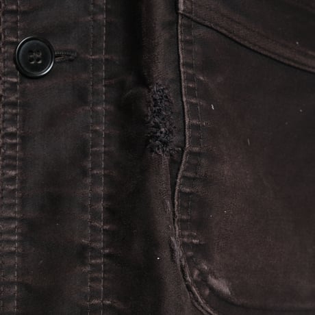 40-50s Le Mont St Michel Black Moleskin Jacket Size 46