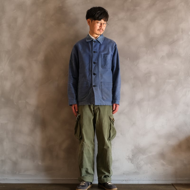 モールスキン60s 50-60s VULCAIN Black Moleskin Jacket Dead Stock