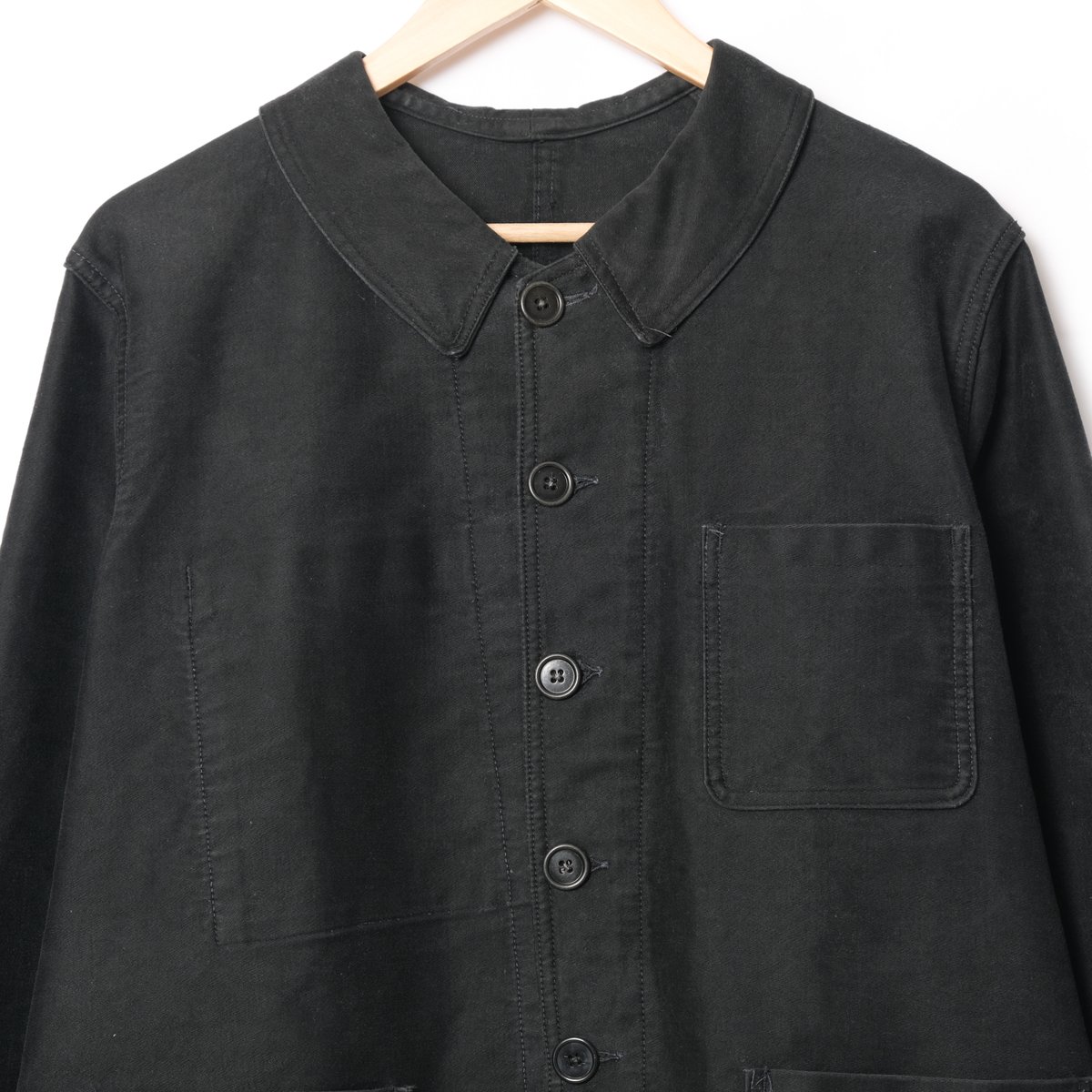 40-50s France Vintage OKOK Black Moleskin Jacke