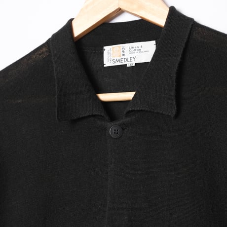 90s JOHN SMEDLEY Cotton Linen Halfsleeve Fullopen Shirt（Made in England)