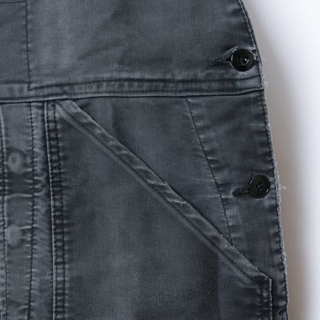 60-70s Adolphe Lafont  Black Moleskin Work Overalls
