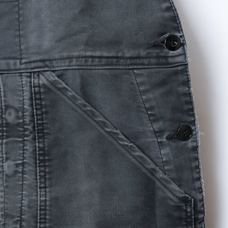 60-70s Adolphe Lafont Black Moleskin Work Over