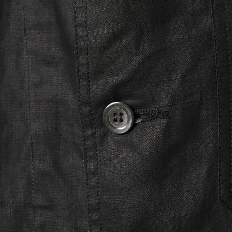40s France Vintage Indigo Linen Maquignon Coat Dead Stock