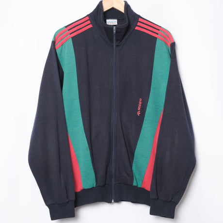 80s Vintage adidas Ventex Knit Track Jacket Navy × Red × Green（Made in France）
