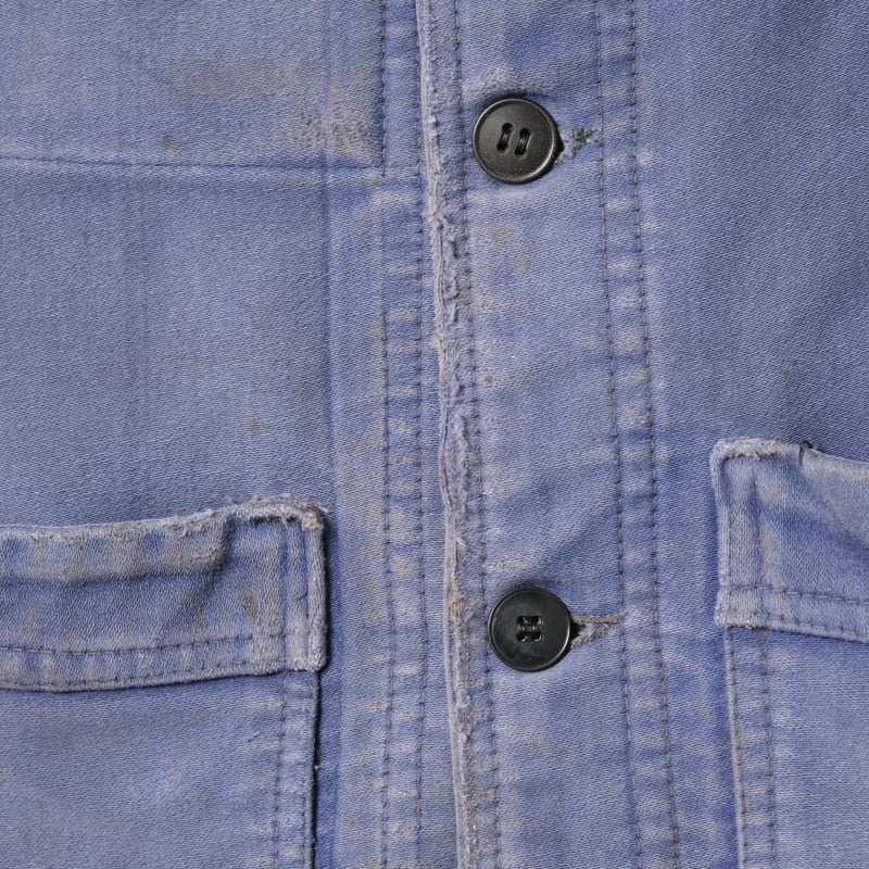 40s France Vintage Blue Moleskin Work Jacket |