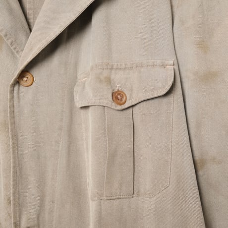 30-40s France Vintage LABOR Gray Cotton Twill All ln One
