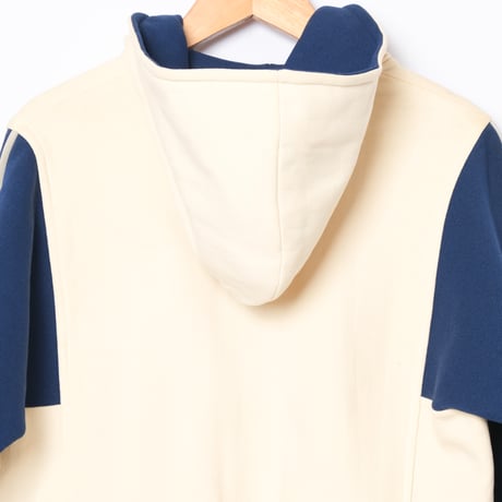 70-80s Vintage adidas Ventex Hoodie Ivory × Navy (Made in France)