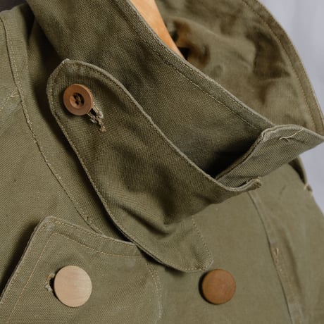 French Army M38 Motorcycle Coat  1st Wood Flat Button