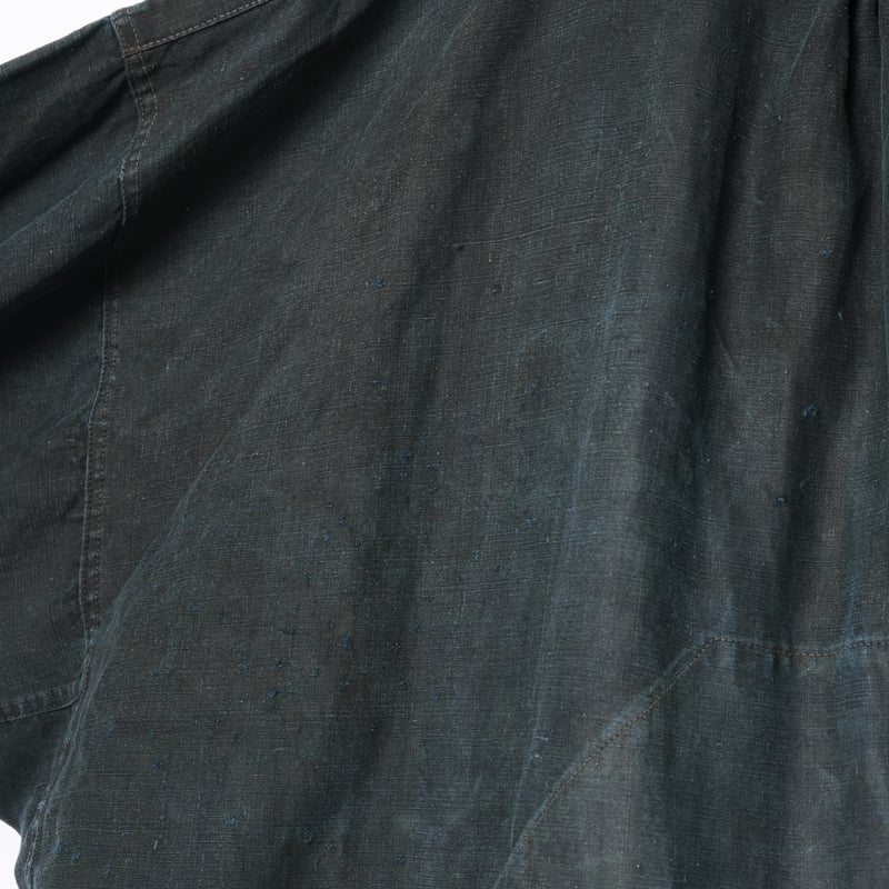 20年代 インディゴリネン フルオープンタイプビヨード 20s France Antique Indigo linen Biaude (Fullop